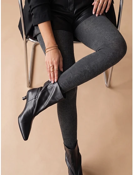 Dámské silné krycí punčocháče z bavlny, antracitové, FashionStreet UY3216 Dámské silné krycí punčocháče z bavlny, antracitové, FashionStreet UY3216