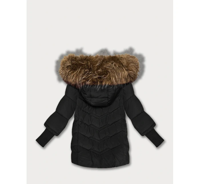 Černá dámská zimní bunda s úpletovými stahovacími lemy Goodlookin (KK60613) Černá dámská zimní bunda s úpletovými stahovacími lemy Goodlookin (KK60613)
