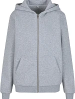 Build your Brand BY 290 Dámská mikina s kapucí z těžké bavlny "Fluffy" 56.0290 heather grey