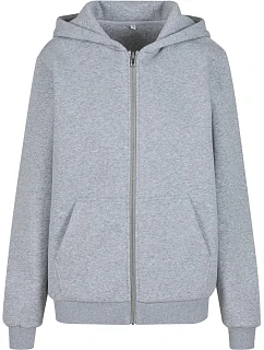 Build your Brand BY 290 Dámská mikina s kapucí z těžké bavlny "Fluffy" 56.0290 heather grey