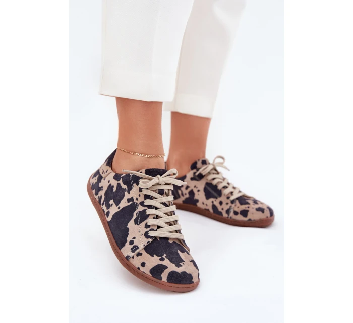 Dámské semišové barefoot tenisky s pruhy model 21703091 - Zazoo