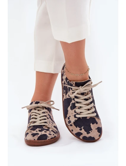 Dámské semišové barefoot tenisky s pruhy model 21703091 - Zazoo