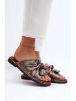 Dámské měděné pantofle na plochém podpatku Nelvira Dámské měděné pantofle na plochém podpatku Nelvira