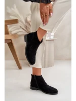 Dámské Kotníkové Boty Na Plochém Podpatku Ažurové Černé S.Barski Dámské Kotníkové Boty Na Plochém Podpatku Ažurové Černé S.Barski