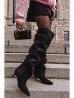 Dámské kozačky na jehlovém podpatku Ysolienne – černé Dámské kozačky na jehlovém podpatku Ysolienne – černé