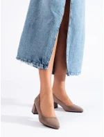 Trendy lodičky dámské hnědé na širokém podpatku Trendy lodičky dámské hnědé na širokém podpatku