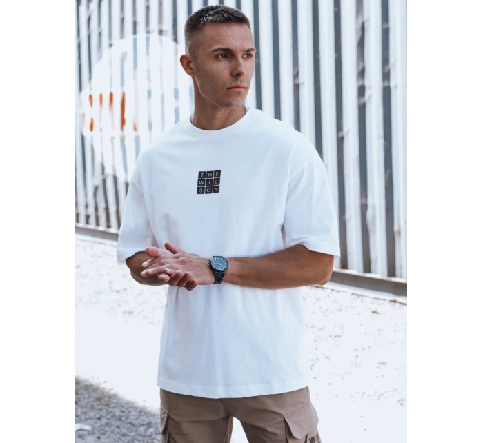 Pánské tričko s potiskem bílé Dstreet RX5524 Pánské tričko s potiskem bílé Dstreet RX5524
