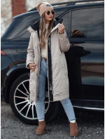 Dámská zimní bunda ELEGANTI dlouhá s kapucí světle šedá FashionStreet TY4657