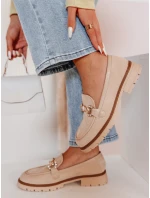 Dámské mokasíny s plochou podrážkou LOFINKA beige FashionStreet ZY0797