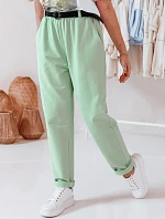 Dámské tepláky chinos s páskem FashionStreet mint UY2552