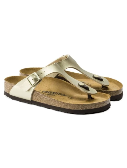 Dámské žabky Birkenstock Gizeh Birko-Flor Gold narrow (1016109) dámské Dámské žabky Birkenstock Gizeh Birko-Flor Gold narrow (1016109) dámské
