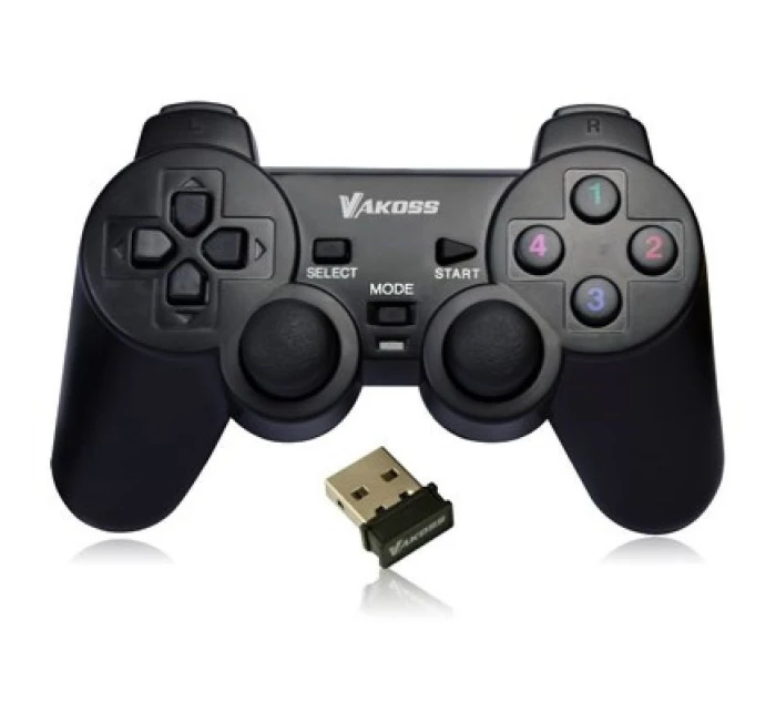 VAKOSS BEZDRÁTOVÝ USB GAMEPAD S DUÁLNÍM NÁRAZEM, PC/PS3, DIGITÁLNÍ A ANALOGOVÝ REŽIM, GP-4705BK ČERNÝ VAKOSS BEZDRÁTOVÝ USB GAMEPAD S DUÁLNÍM NÁRAZEM, PC/PS3, DIGITÁLNÍ A ANALOGOVÝ REŽIM, GP-4705BK ČERNÝ