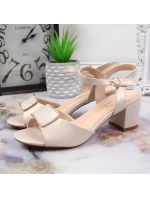 Sergio Leone W SK139F béžové sandály na vysokém jehlovém podpatku