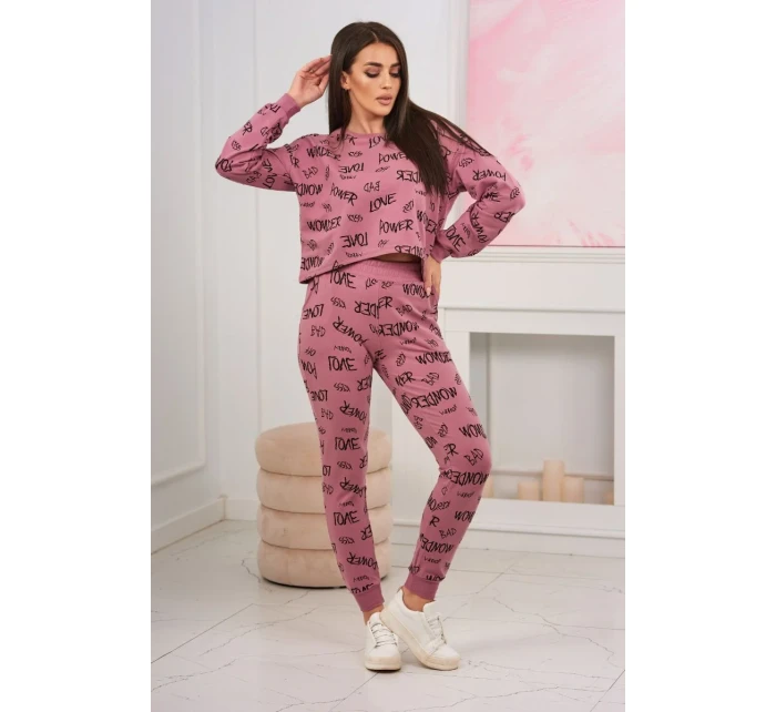 Sada s nápisy tmavě růžová Sada s nápisy tmavě růžová