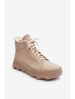 Kožené Boty Dámské Na Platformě Bežové Lemar model 21638483 - Boto