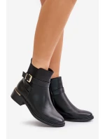 Dámské boty na nízkém podpatku eko kůže černé model 21674185 - Boto Dámské boty na nízkém podpatku eko kůže černé model 21674185 - Boto