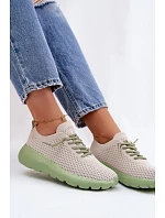 Materiálové Dámské Sportovní Boty Béžové Helinae Materiálové Dámské Sportovní Boty Béžové Helinae