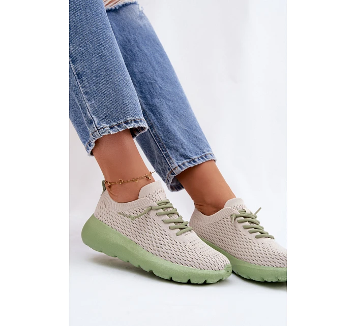 Materiálové Dámské Sportovní Boty Béžové Helinae Materiálové Dámské Sportovní Boty Béžové Helinae