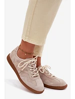 Dámské kožené semišové tenisky nízké béžové model 22100202 - Boto Dámské kožené semišové tenisky nízké béžové model 22100202 - Boto