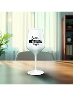 SUPER UČITELKA - bílá nerozbitná sklenice na víno 470 ml SUPER UČITELKA - bílá nerozbitná sklenice na víno 470 ml