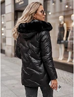 Dámská zimní prošívaná bunda LOVEINSIDE s kožešinou, černá, FashionStreet TY5049 Dámská zimní prošívaná bunda LOVEINSIDE s kožešinou, černá, FashionStreet TY5049