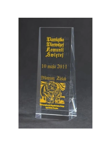 Trofeum szklane grawerowane + wypełnienie farbą