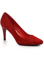 W červené semišové podpatky model 20539044 - SERGIO LEONE