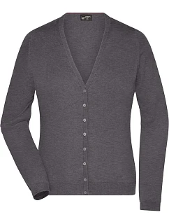 JN 660 Dámský pletený cardigan s výstřihem do V model 22487979 anthracite melange - Daiber