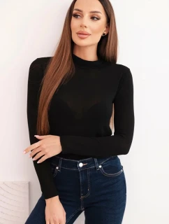 Dámská blůza s rolákem a dlouhým rukávem z kašmíru černá