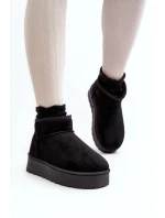 Ženy Sněhové Boty Na Platformě Oteplené Futerkem Černá Xamella