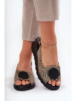 Sandály Z Přírodní Kůže Na Korku Artiker 56C2186 Panterka