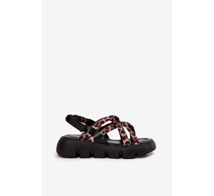 Dámské Sandály Na Platformě S Pásky Leopardí model 21696128 - Boto Dámské Sandály Na Platformě S Pásky Leopardí model 21696128 - Boto
