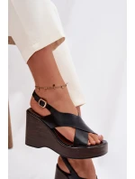 Dámské sandály z eko kůže na platformě Černé model 21937460 - Boto