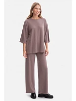 B300 Kalhoty z žebrového úpletu - kakao