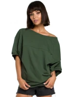 B079 Halenka nadměrné velikosti se zavinovacími detaily - černá B079 Halenka nadměrné velikosti se zavinovacími detaily - černá