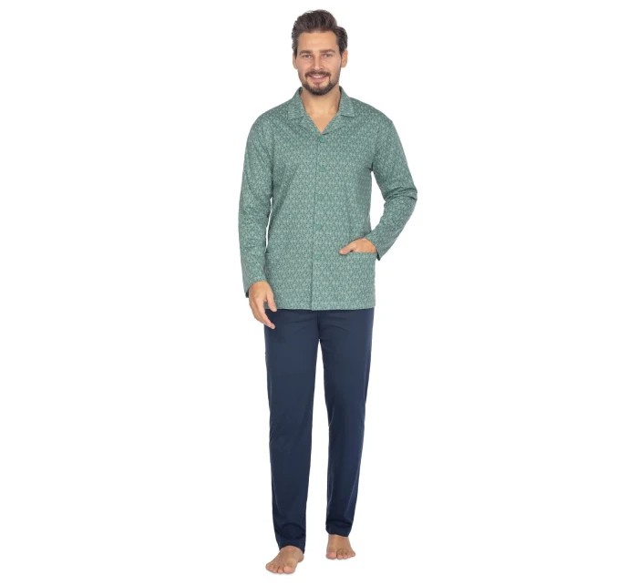 Pyžamo Regina 463 dlouhé/r M-XL L24 pánské rozepínací