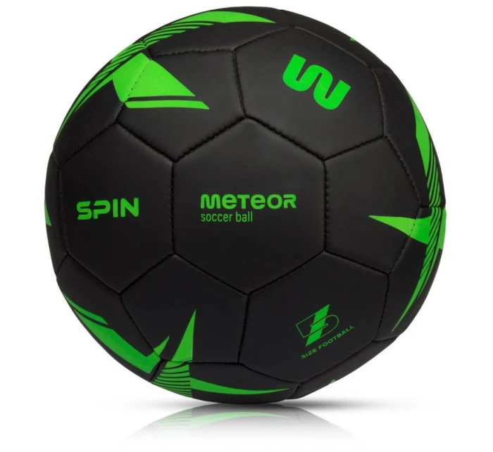 Fotbalový míč Meteor Spin 5 černý/zelený Fotbalový míč Meteor Spin 5 černý/zelený