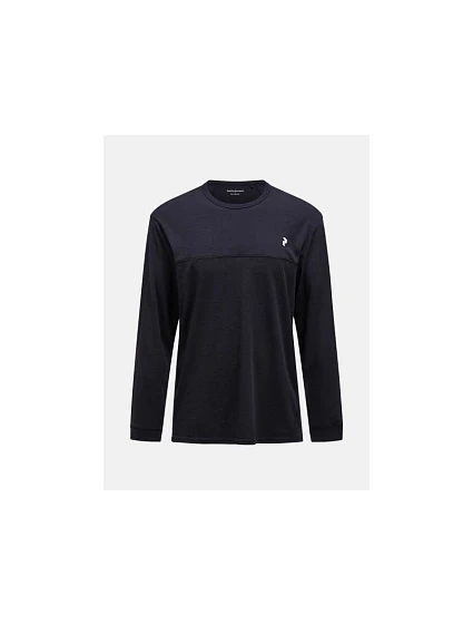 Pánské tričko PEAK PERFORMANCE M Trail Wool Blend LS, černé