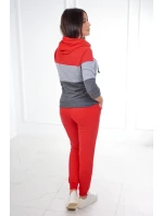 Barevná pruhovaná sada červená+šedá Barevná pruhovaná sada červená+šedá