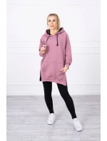 model 21752970 tmavě růžové šaty s kapucí - K-Fashion