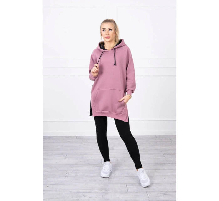 model 21752970 tmavě růžové šaty s kapucí - K-Fashion