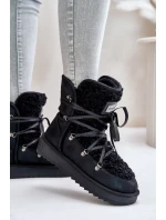 Voděodolné sněhové boty na platformě veganské D.Franklin DFSH370004 černé