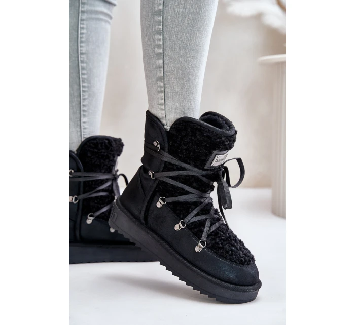 Voděodolné sněhové boty na platformě veganské D.Franklin DFSH370004 černé