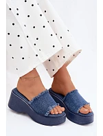 Dámské platformové sandály s džínovým vzorem Virelia