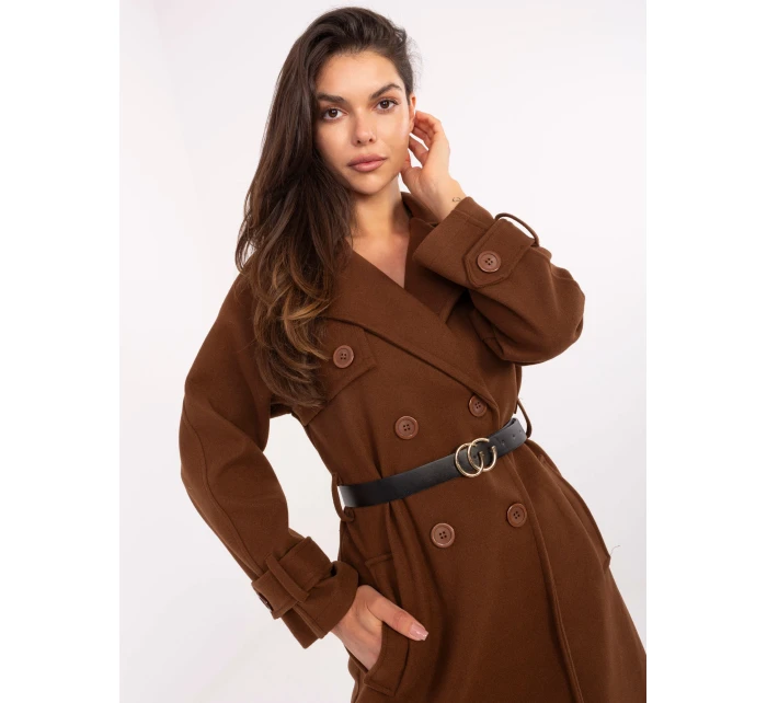 Płaszcz IT PL model 21302319 brązowy - FPrice Płaszcz IT PL model 21302319 brązowy - FPrice