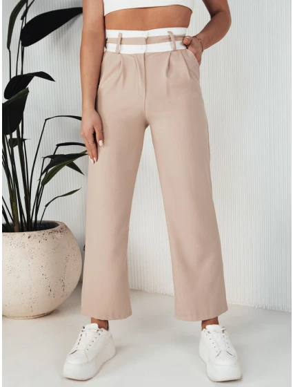 Dámské kalhoty s širokými nohavicemi GINZOM béžové FashionStreet UY1900