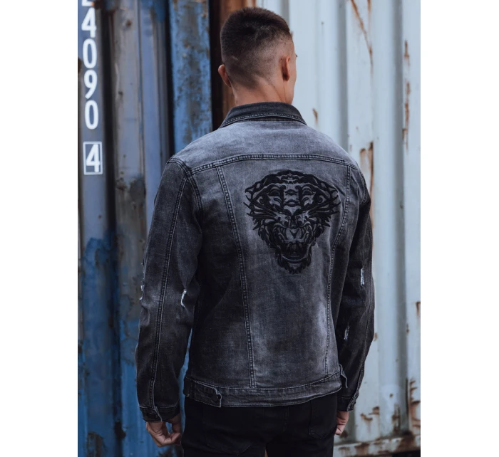 Pánská šedá džínová bunda model 21980259 - Dstreet