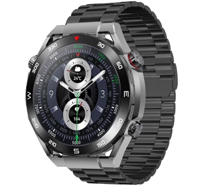 VELTORI VT100-1 smartwatch + černý silikonový řemínek + černá ekokůže VELTORI VT100-1 smartwatch + černý silikonový řemínek + černá ekokůže