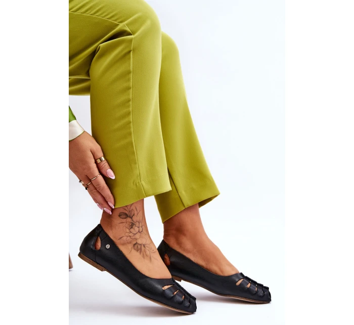 Pohodlné kožené dámské baleríny Černe Luka Pohodlné kožené dámské baleríny Černe Luka