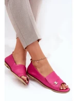 Kožené elegantní baleríny s odkrytými prsty Zazoo 1865 fuchsie